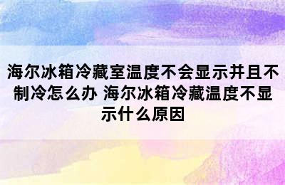 海尔冰箱冷藏室温度不会显示并且不制冷怎么办 海尔冰箱冷藏温度不显示什么原因